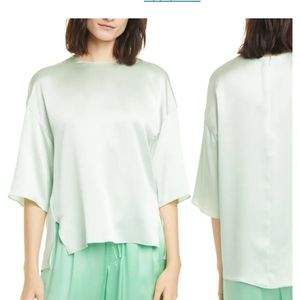 NWT Vince Seafoam Silk Boxy Top, Size XS